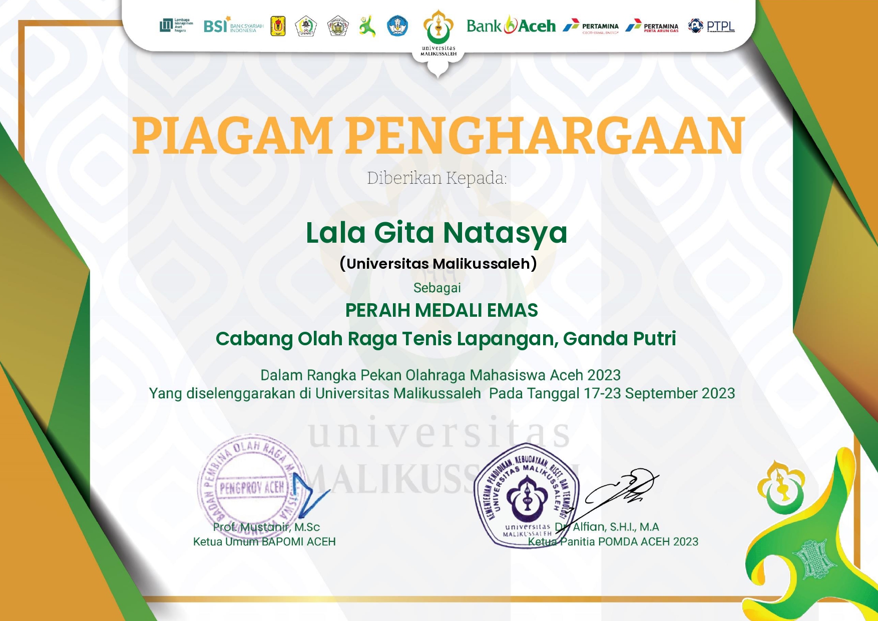 Prestasi Lala Gita Natasya 